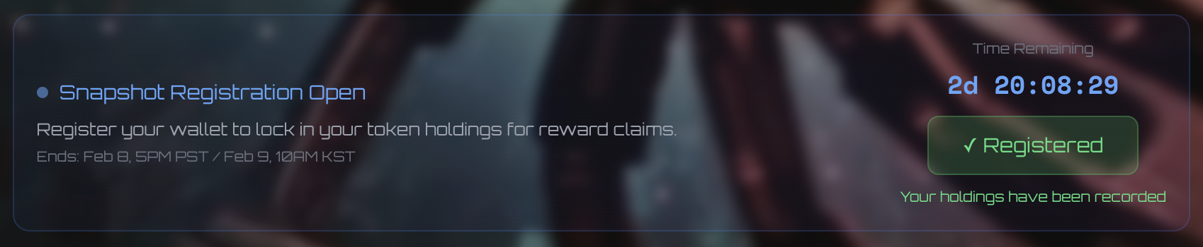 Sentinel Registration UI - After